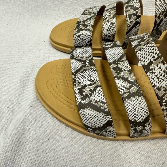 Crocs Tulum snakeskin print sandals women's size 10 Rubber/Jelly - Picture 6 of 13